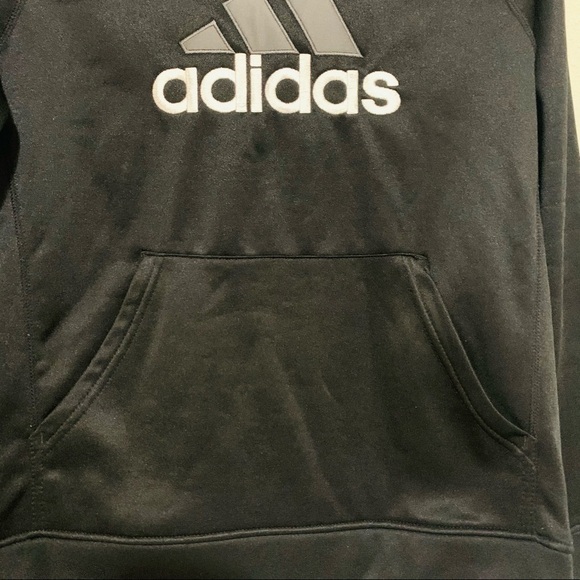 ADIDAS Tech' Fleece black Pullover Hoodie boy L - Picture 5 of 8
